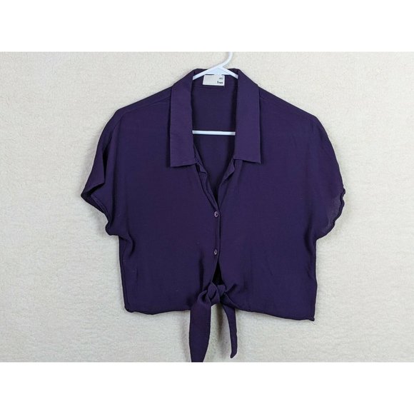 Wilfred Free Women's Button down Short sleeve Tie waist Cropped blouse Size S - Picture 1 of 6